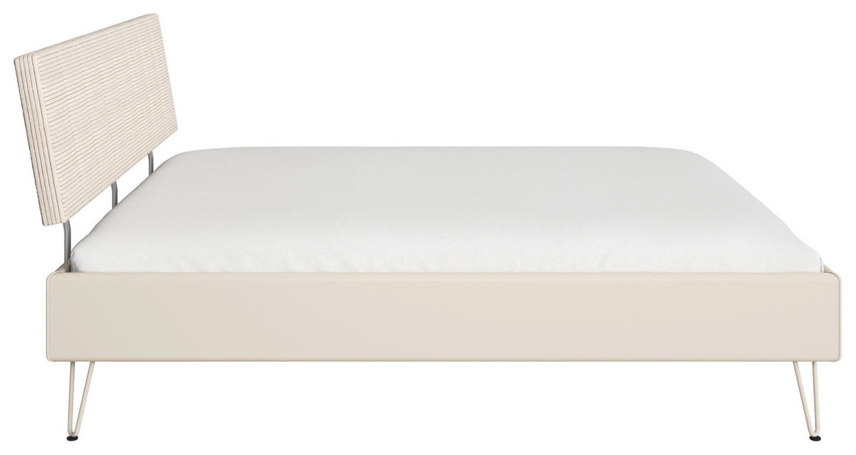 BETT 180/200 cm  Champagner   - Champagner, Design, Holzwerkstoff/Textil (180/200cm) - Carryhome