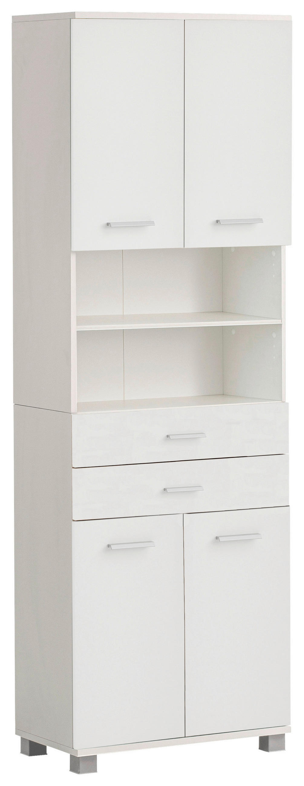 HOCHSCHRANK 60/181/33 cm  - Silberfarben/Weiß, KONVENTIONELL, Holzwerkstoff/Kunststoff (60/181/33cm) - Stylife