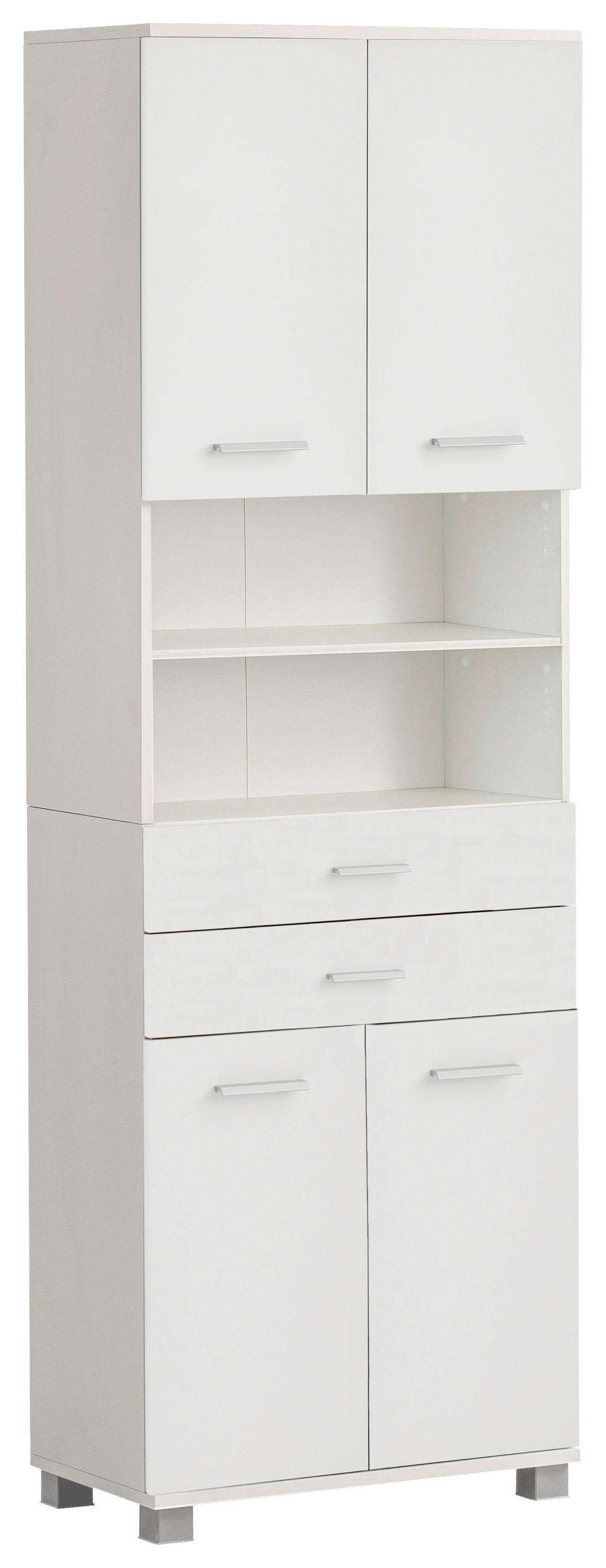 HOCHSCHRANK 60/181/33 cm  - Silberfarben/Weiß, KONVENTIONELL, Holzwerkstoff/Kunststoff (60/181/33cm) - Stylife