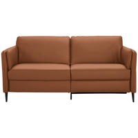 3-SITZER-SOFA in Echtleder Cognac  - Cognac/Schwarz, Design, Leder/Metall (190/84/99cm) - Dieter Knoll
