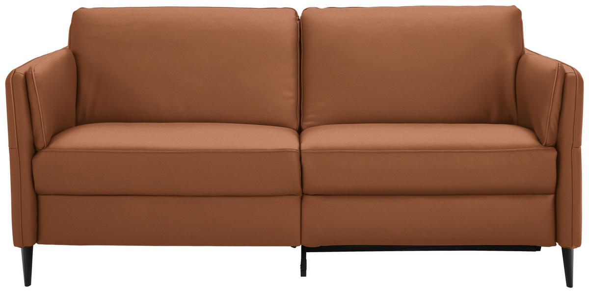 3-SITZER-SOFA in Echtleder Cognac  - Cognac/Schwarz, Design, Leder/Metall (190/84/99cm) - Dieter Knoll