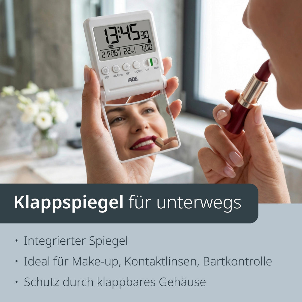 WECKER Weiß  - Weiß, Basics, Kunststoff (8,5/7,5/1,7cm)
