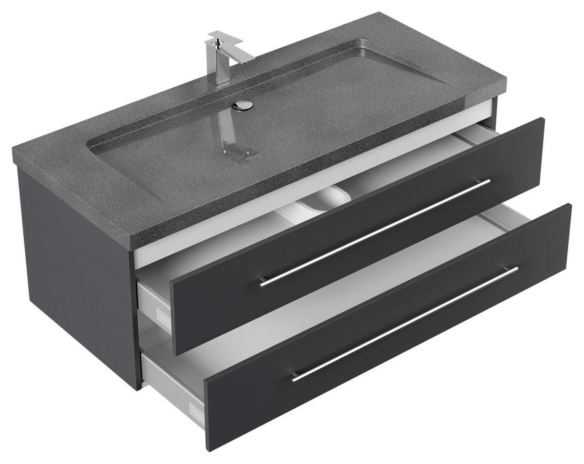 WASCHTISCHKOMBI 130 cm  - Graphitfarben, Basics, Holzwerkstoff/Stein (130cm) - MID.YOU