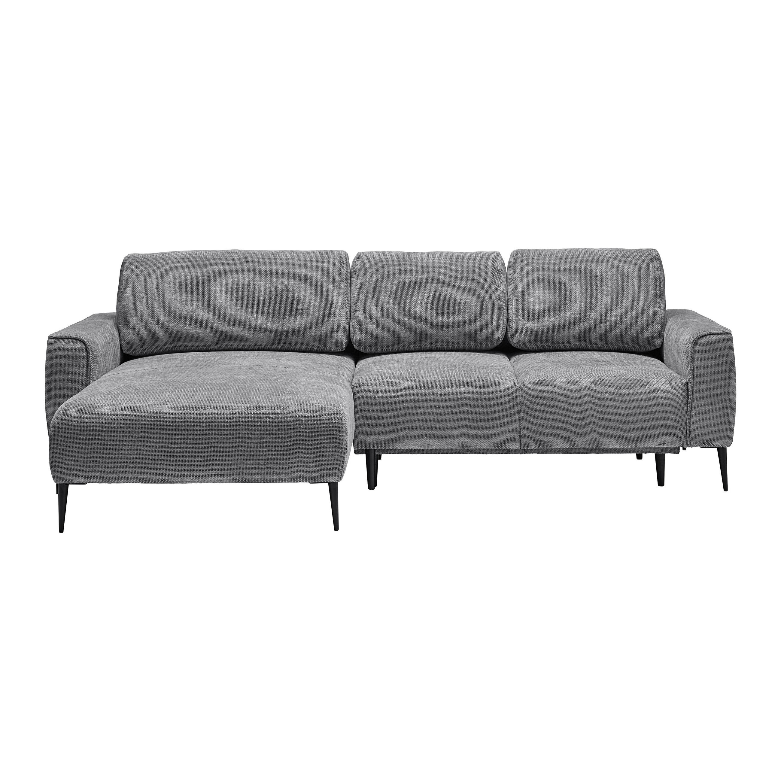 HÖRNSOFFA i vävt tyg grå  - grå/svart, Modern, metall/textil (164/255cm) - MID.YOU