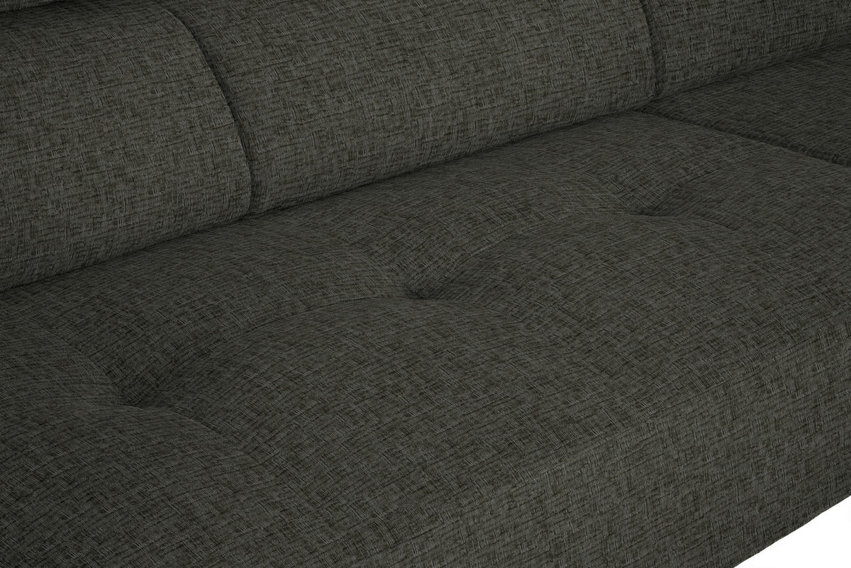 ECKSOFA in Chenille Graubraun  280/205 cm  - Graubraun/Schwarz, Design, Textil/Metall (280/205cm) - Xora