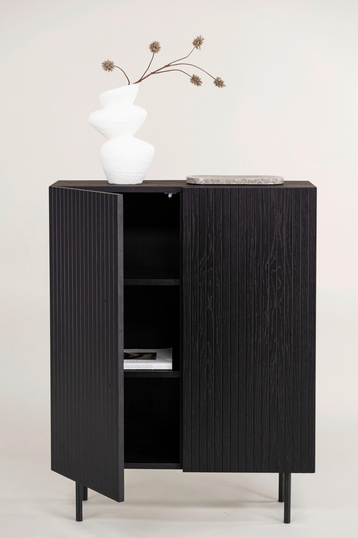 HIGHBOARD  in 80/103/30 cm  - Schwarz, Design, Holzwerkstoff/Metall (80/103/30cm) - Livetastic
