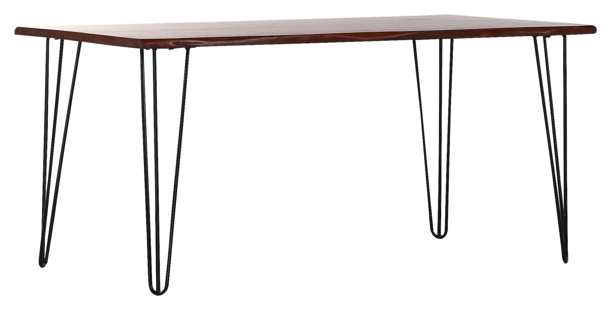 ESSTISCH      - Schwarz/Braun, KONVENTIONELL, Holz/Metall (160/90/76cm) - Milino