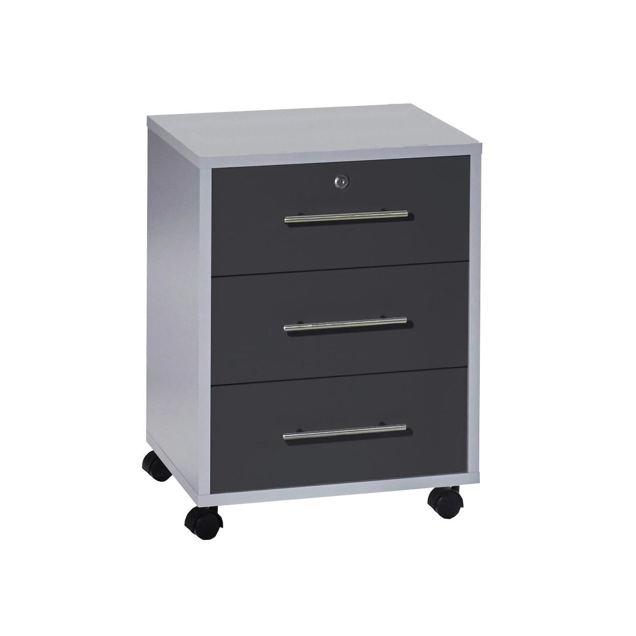 ROLLCONTAINER 44/58/40 cm  - Anthrazit/Silberfarben, LIFESTYLE, Holzwerkstoff/Metall (44/58/40cm) - MID.YOU