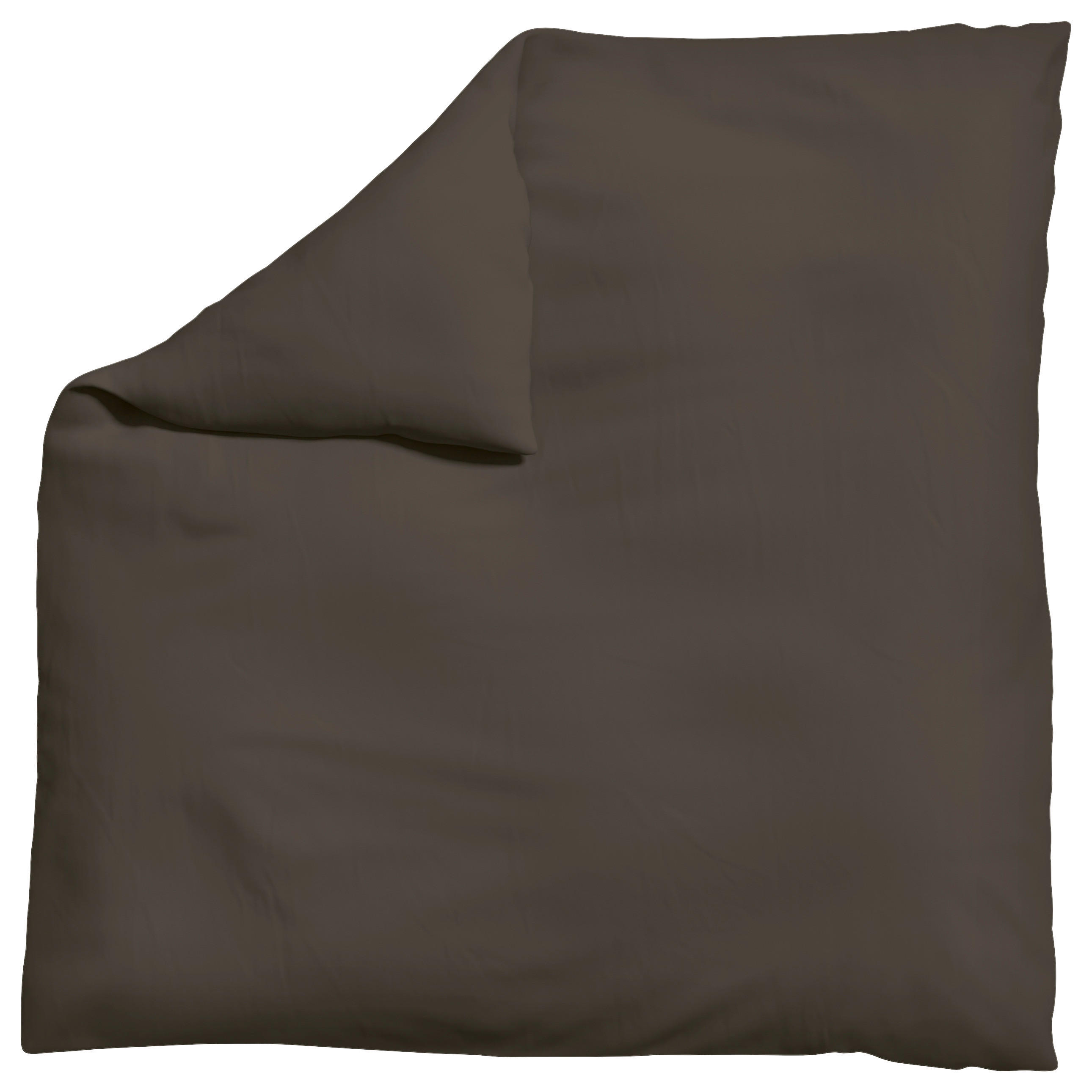 Schlafgut Bettdeckenbezug Woven Satin Braun 200x200 cm