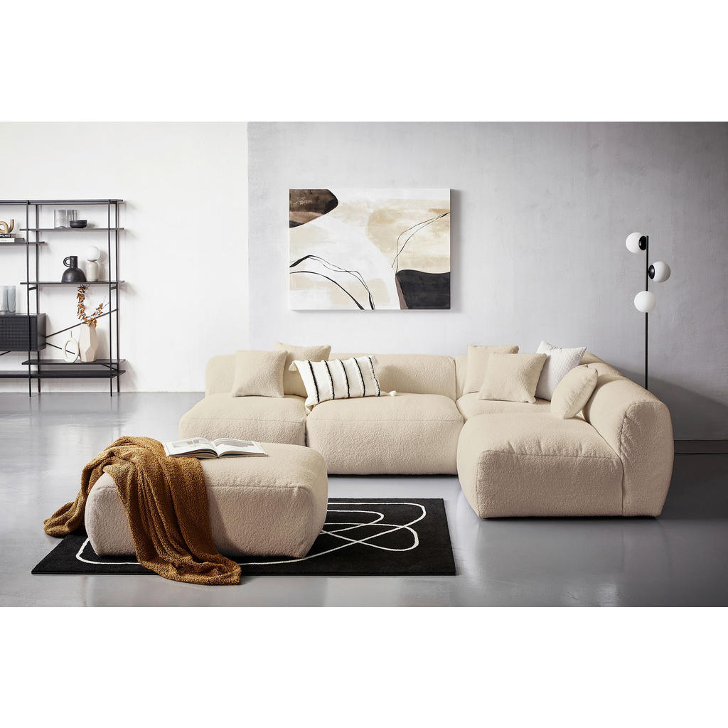 Thumbnail - Livetastic Ecksofa Bloom, Beige, Textil, 8-Sitzer, L-Form, 300x215 cm, Made in EU, erweiterbar, individuell planbar, Woh...