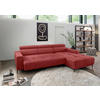 ECKSOFA Rot Chenille  - Rot/Schwarz, KONVENTIONELL, Textil/Metall (276/188cm) - Livetastic