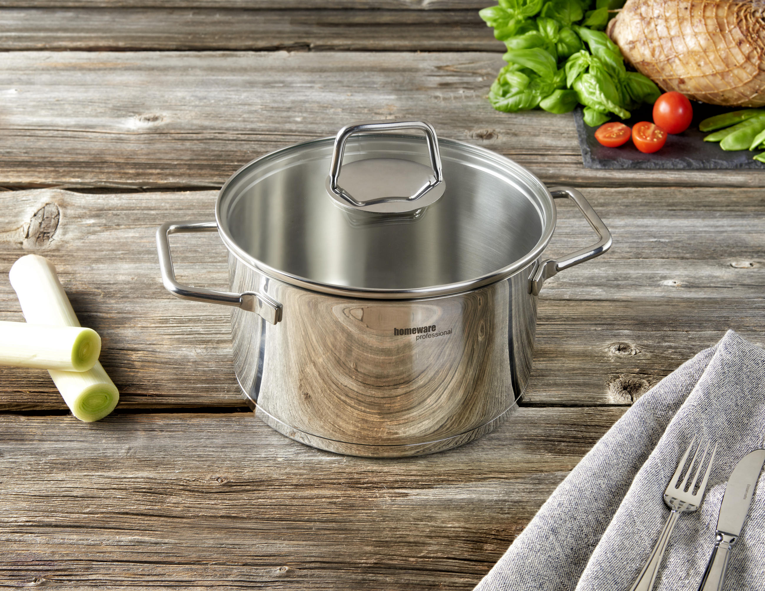 FLEISCHTOPF Perfect Cooking 3 l - Klar/Edelstahlfarben, Basics, Glas/Metall (20/11,5cm) - Homeware Profession.