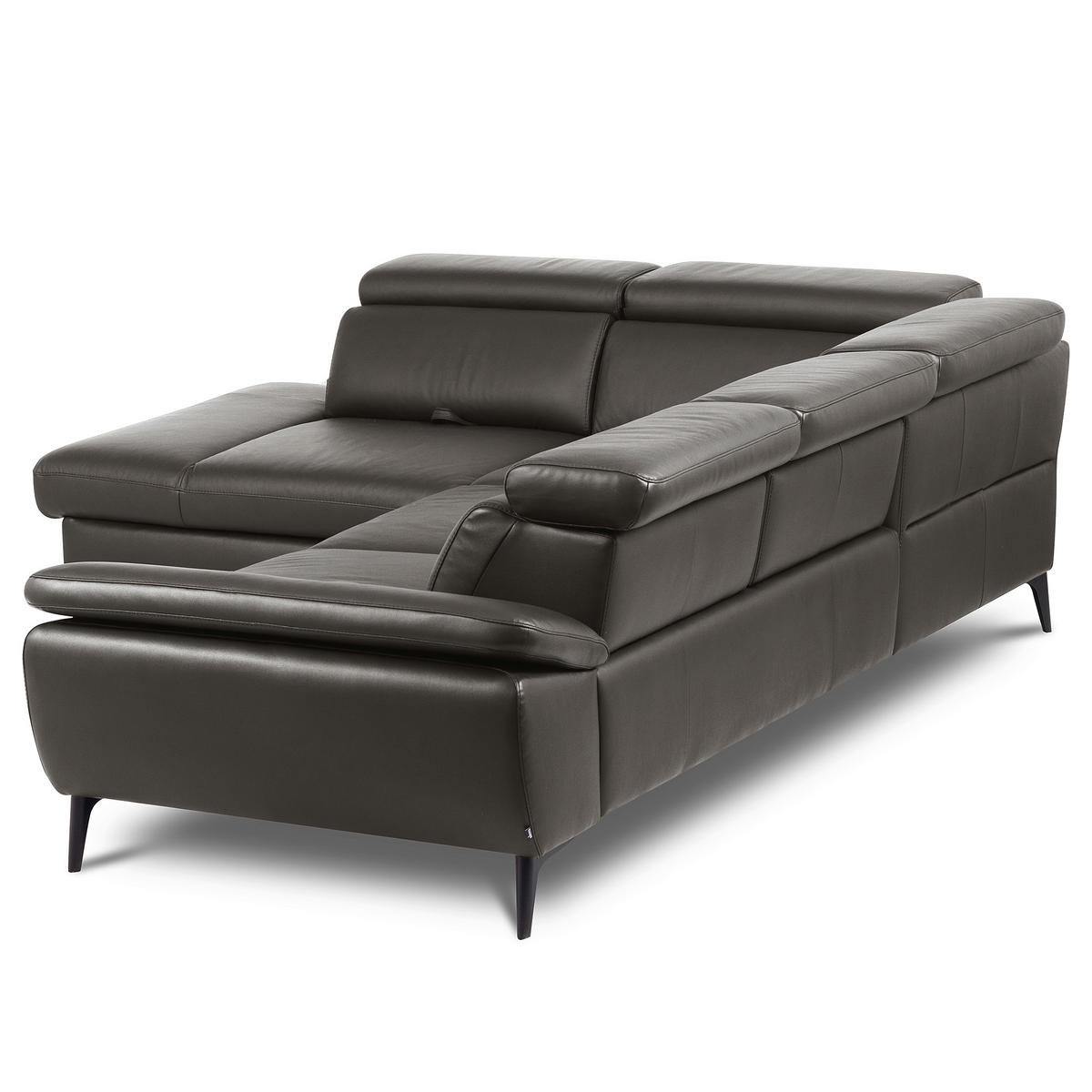 ECKSOFA  in Lederlook Echtleder Dunkelbraun  220/274 cm  - Dunkelbraun/Schwarz, Design, Leder/Textil (220/274cm) - Livetastic