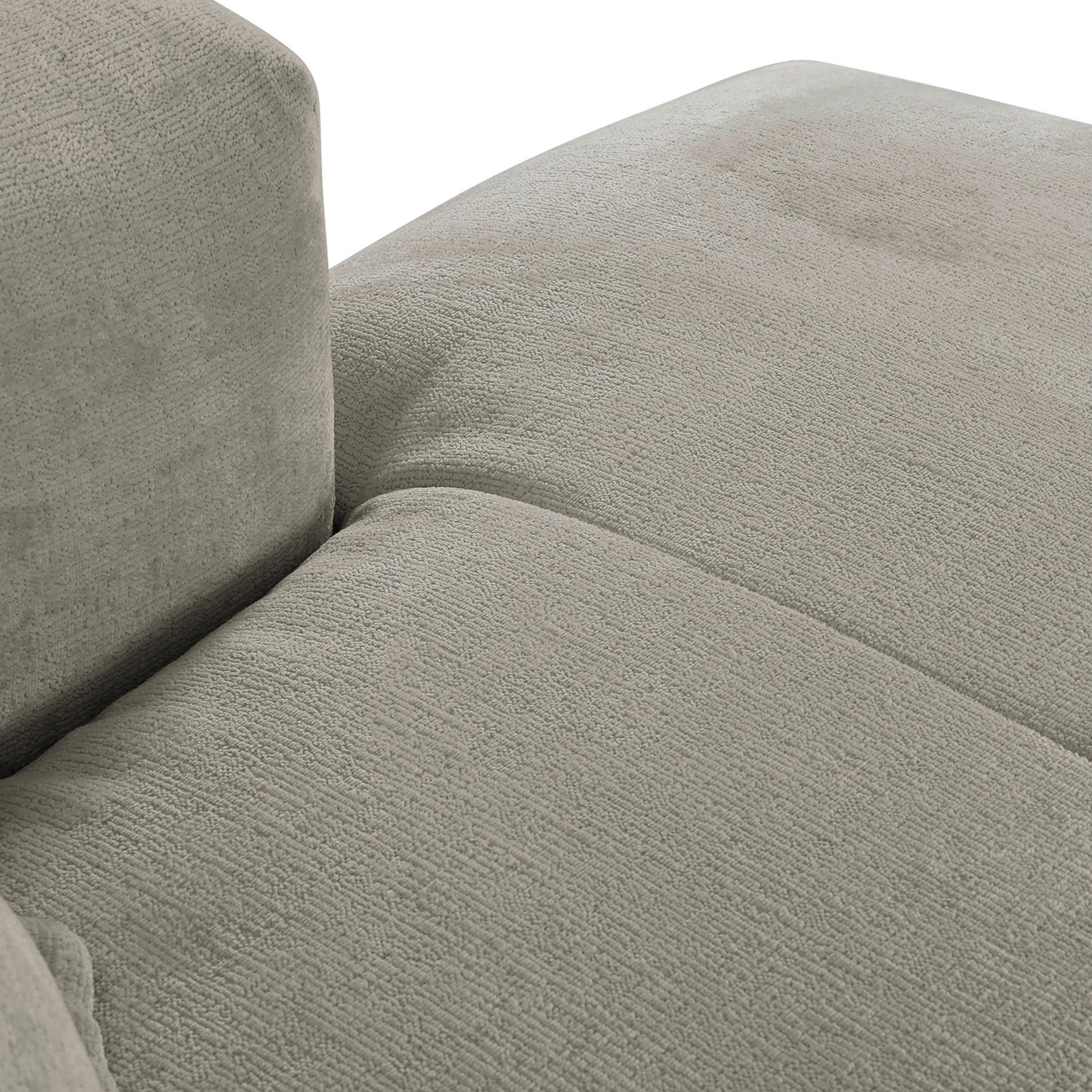ECKSOFA Hellgrau Chenille  - Hellgrau/Schwarz, Design, Kunststoff/Textil (280/175cm) - Landscape