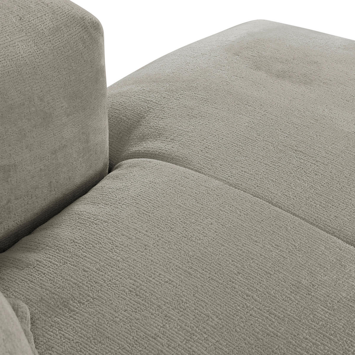 ECKSOFA in Chenille Hellgrau  - Hellgrau/Schwarz, Design, Kunststoff/Textil (280/175cm) - Landscape