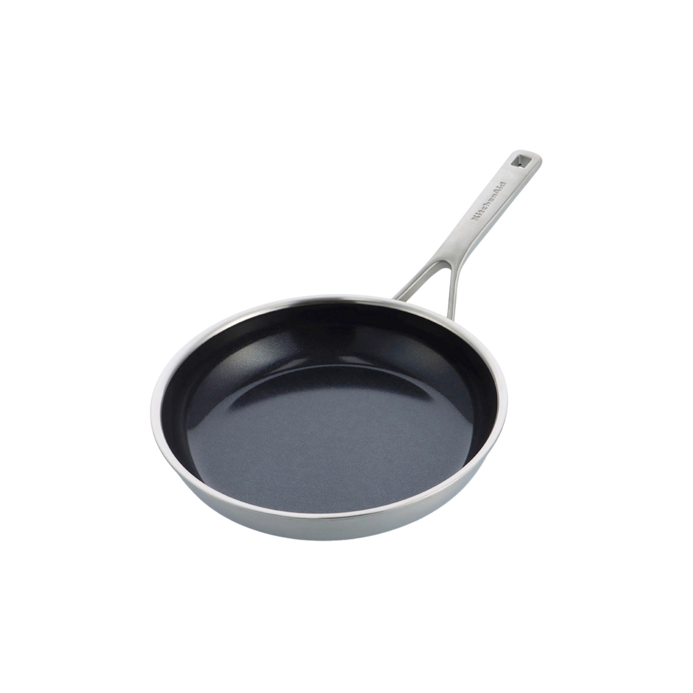 BRATPFANNE Multi-Ply Stainless Steel Keramikbeschichtung 24 cm  - Edelstahlfarben/Schwarz, Basics, Metall (24cm) - Kitchenaid