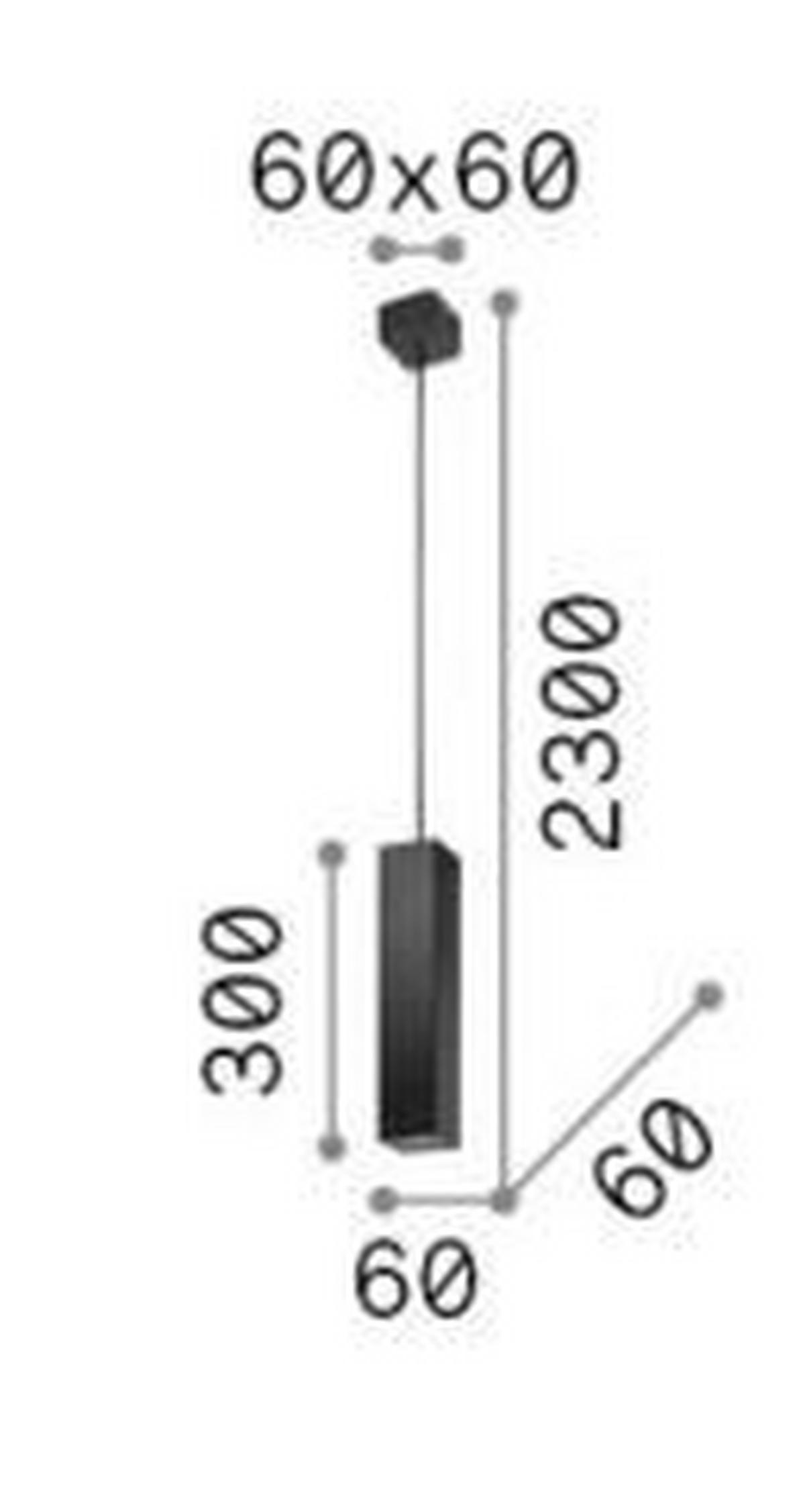 LED-HÄNGELEUCHTE Sky SP1 230 cm  - Schwarz, KONVENTIONELL, Metall (230cm) - Ideal Lux