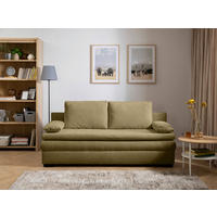 SCHLAFSOFA in Struktur Olivgrün  - Schwarz/Olivgrün, Konventionell, Kunststoff/Textil (195/93/83cm) - Carryhome