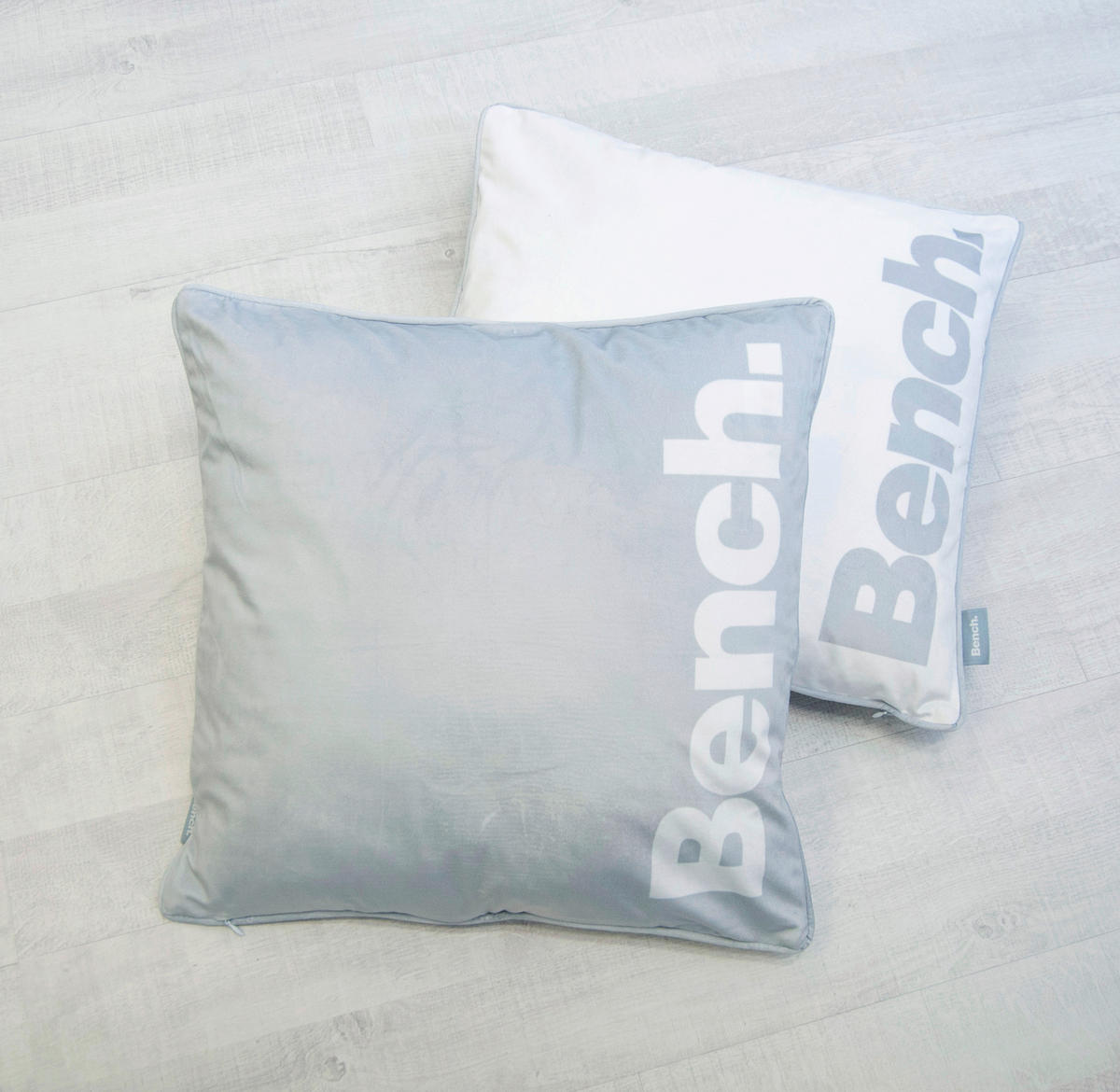 KISSENHÜLLE 50/50 cm  - Weiß/Grau, KONVENTIONELL, Textil (50/50cm) - Bench