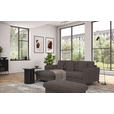 ECKSOFA in Flachgewebe, Leinenoptik Braun  - Schwarz/Braun, Design, Textil/Metall (170/242cm) - Xora