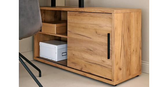 ECKSCHREIBTISCH 150/110/74 cm in Eichefarben - Eichefarben/Schwarz, MODERN, Holzwerkstoff/Metall (150/110/74cm) - Novel