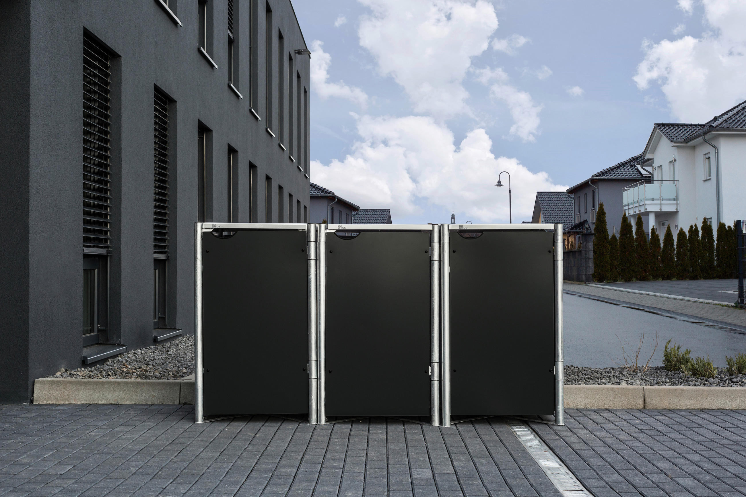 MÜLLTONNENBOX - Schwarz, Basics, Metall (209,1/115,2/80,7cm) - Ambia Garden