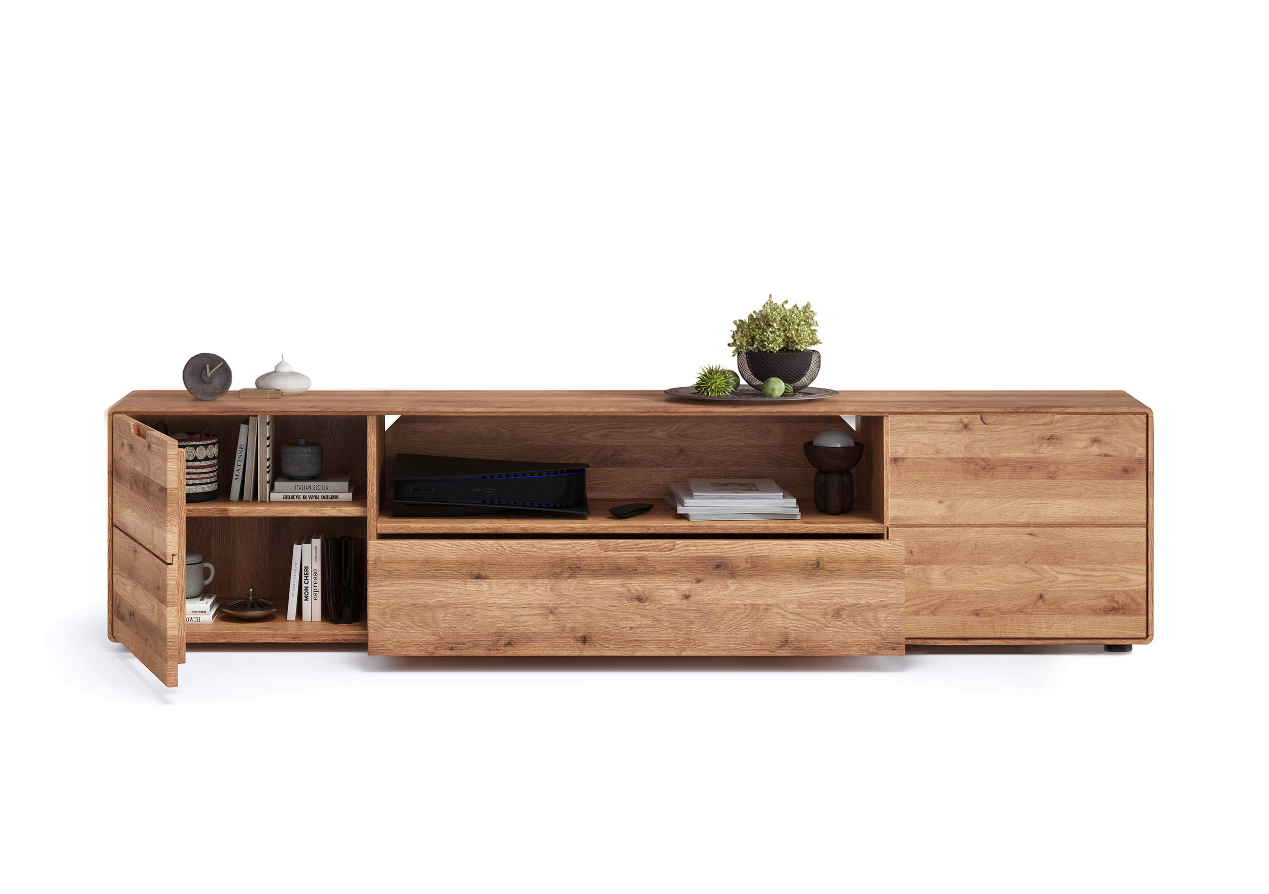 LOWBOARD - Wildeiche, KONVENTIONELL, Holz (200/47/40cm) - Linea Natura