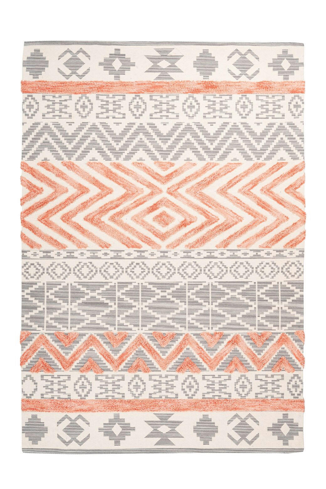 FLACHWEBETEPPICH 120/170 cm Grau, Koralle  - Koralle/Grau, Design, Textil (120/170cm) - Novel