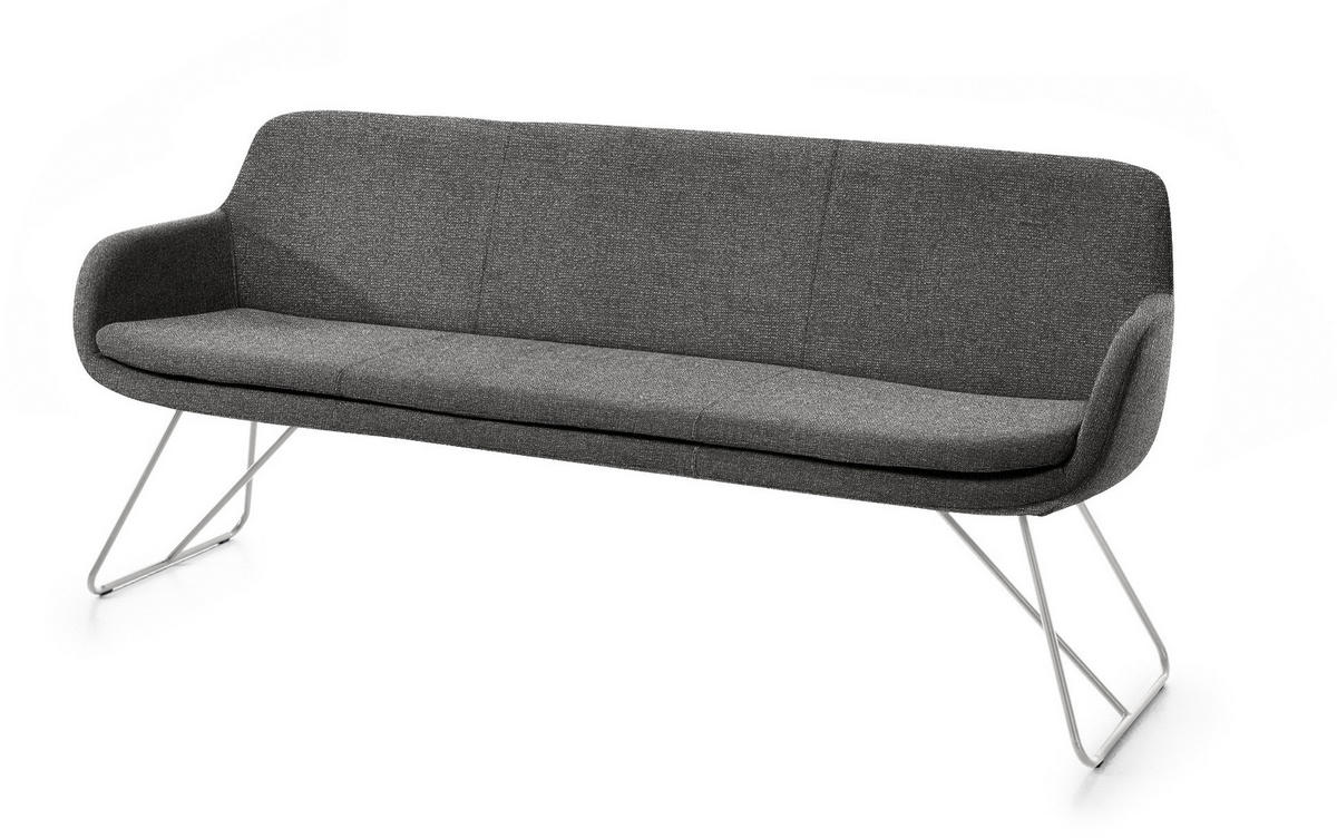 SITZBANK 180/87/65 cm Webstoff Anthrazit Metall  - Anthrazit, Design, Textil/Metall (180/87/65cm) - Musterring