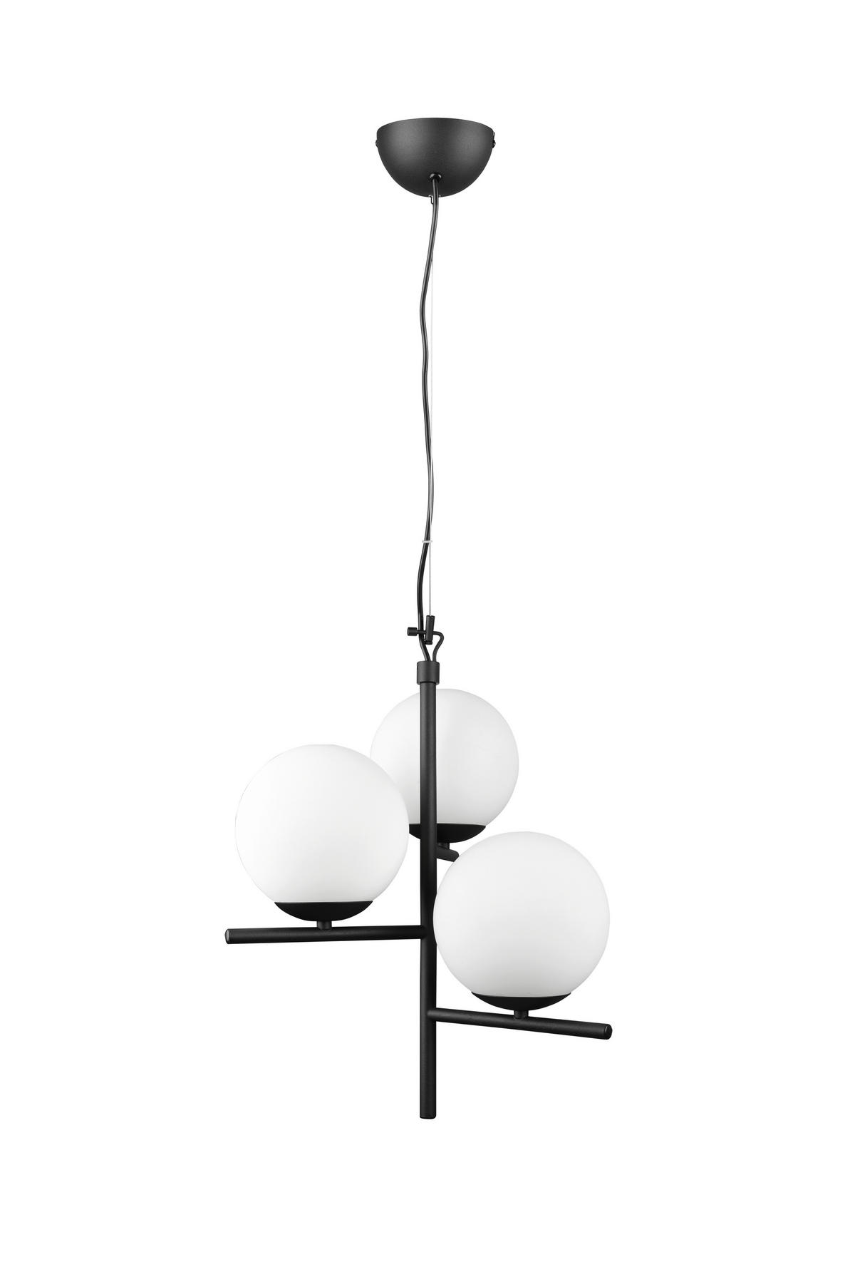 HÄNGELEUCHTE 40/150 cm  - Anthrazit/Weiß, Basics, Glas/Metall (40/150cm) - Trio Leuchten