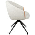 ARMLEHNSTUHL  Sitzfläche 360° drehbar, automatische Rückholfunktion Leinenoptik  - Beige/Schwarz, Design, Holz/Textil (61/84/62cm) - Valnatura