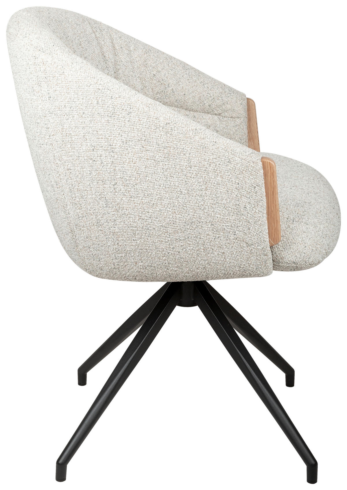 ARMLEHNSTUHL  Sitzfläche 360° drehbar, automatische Rückholfunktion Leinenoptik  - Beige/Schwarz, Design, Holz/Textil (61/84/62cm) - Valnatura