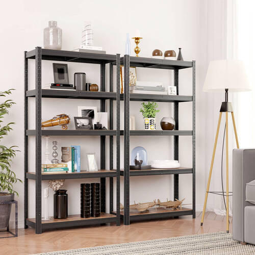 SCHWERLASTREGAL  - Schwarz/Braun, Basics, Holzwerkstoff/Metall (30/150/75cm) - Boxxx