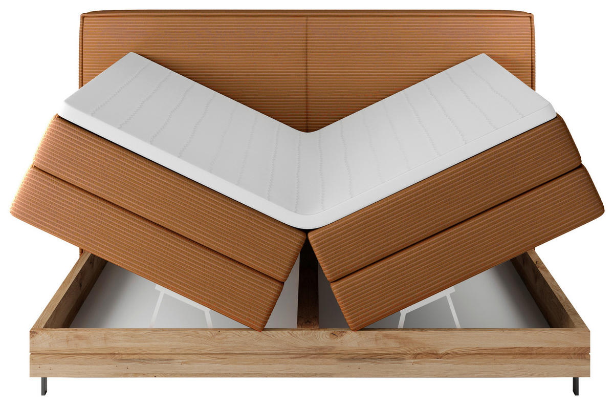 BOXSPRINGBETT 140/200 cm  in Braun  - Schwarz/Braun, Natur, Holz/Textil (140/200cm) - Valnatura