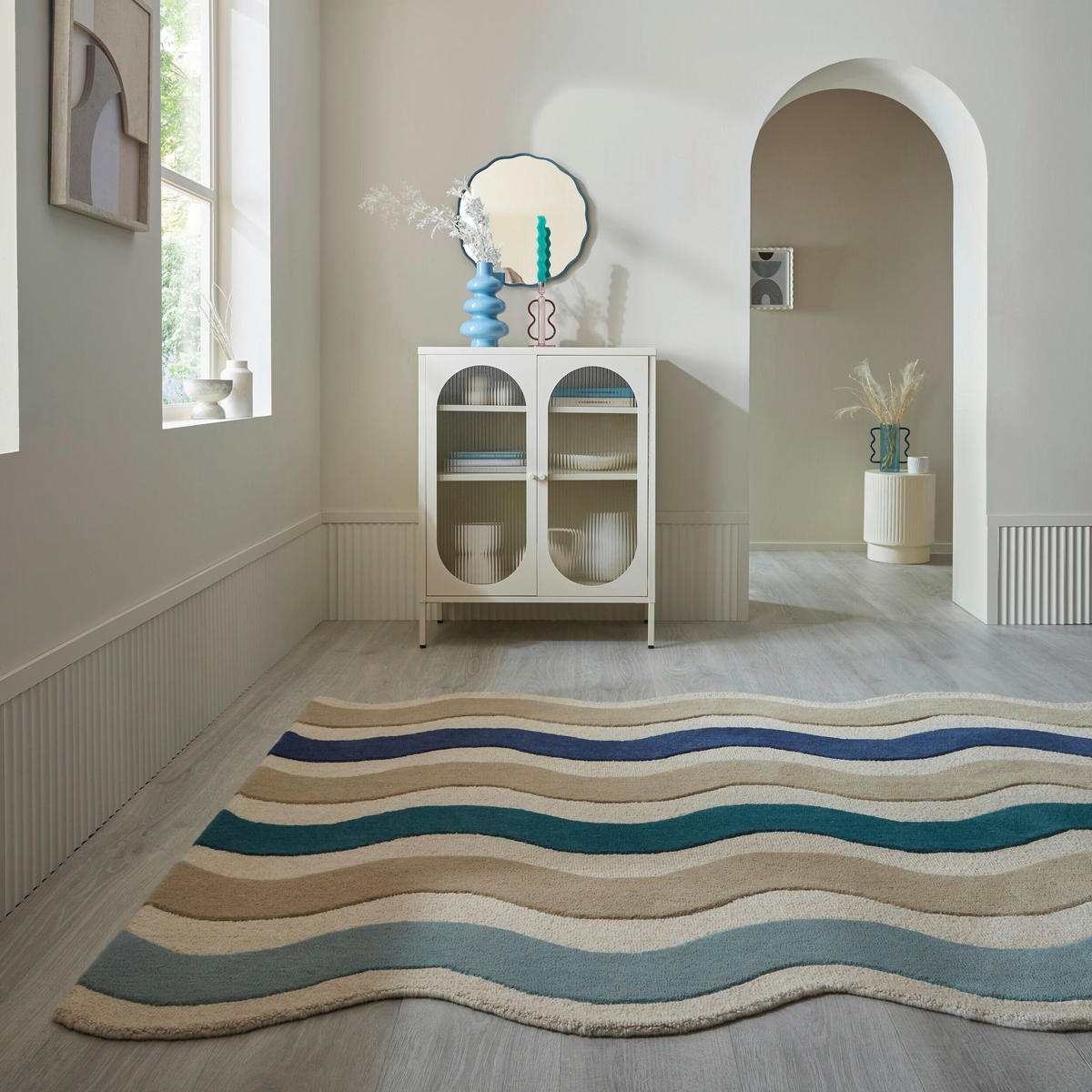 WOLLTEPPICH 200/290 cm Cascade Blau organisch  - Blau, Basics, Textil (200/290cm) - Flair Rugs