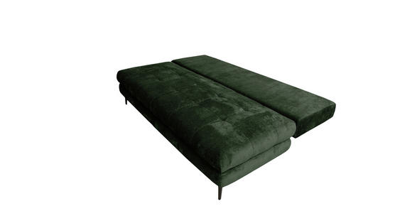 SCHLAFSOFA  mit Liegefunktion, Schlafen auf Sitzhöhe, Rücken echt Chenille Dunkelgrün  - Dunkelgrün/Schwarz, KONVENTIONELL, Textil/Metall (203/94/96cm) - Carryhome