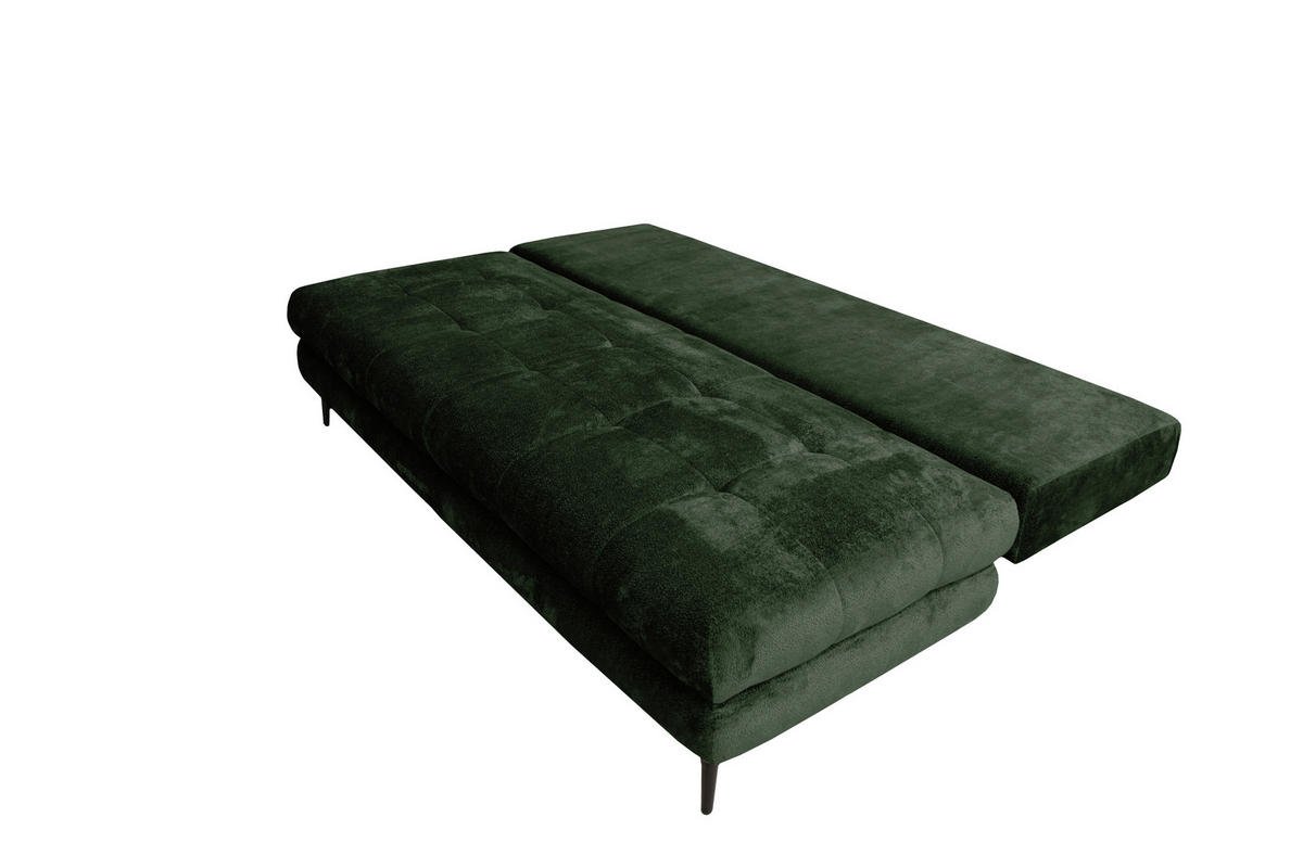 SCHLAFSOFA Chenille Dunkelgrün  - Dunkelgrün/Schwarz, KONVENTIONELL, Textil/Metall (203/94/96cm) - Carryhome