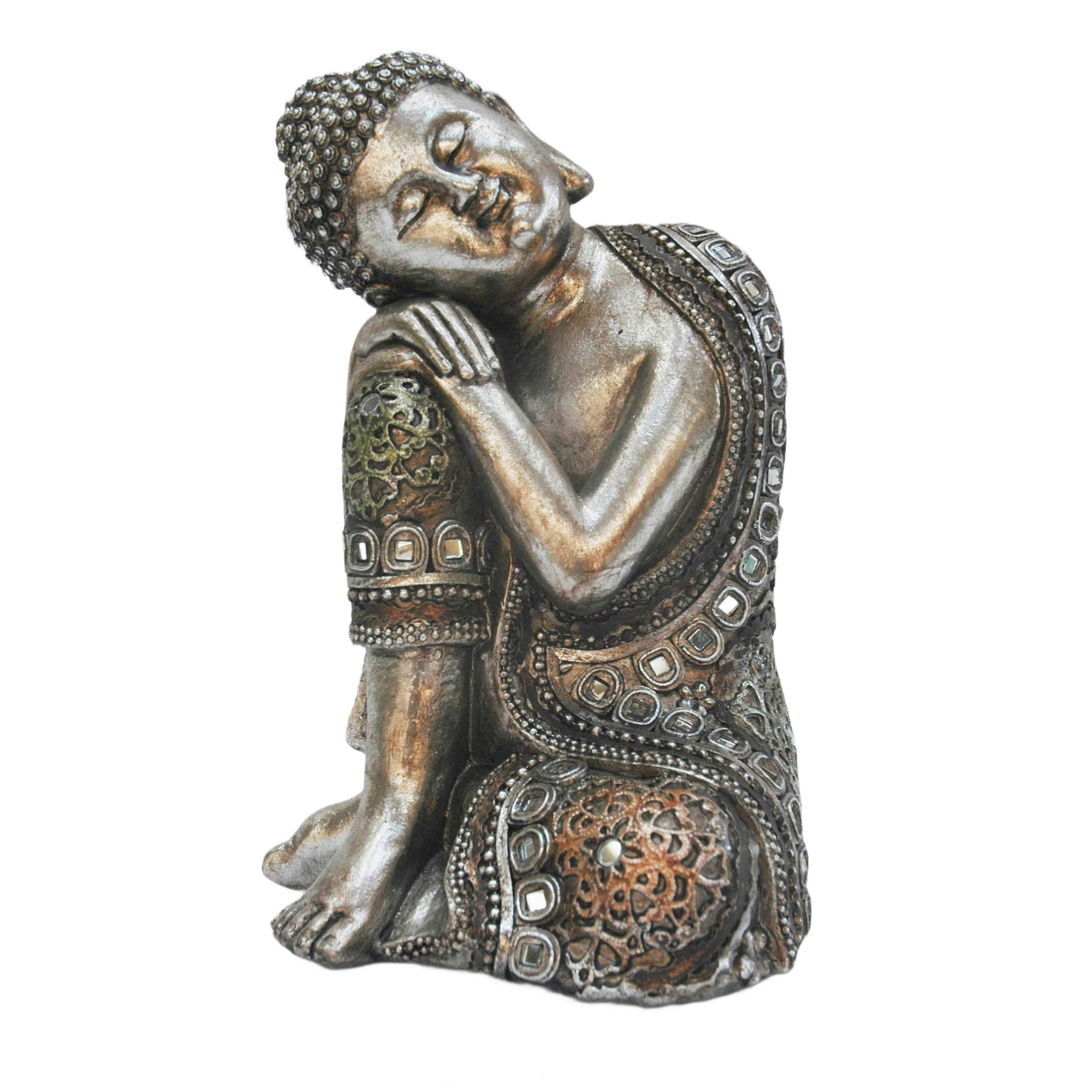 BUDDHA 15,5/23/14,5 cm  - Champagner, Basics, Kunststoff (15,5/23/14,5cm) - Ambia Home