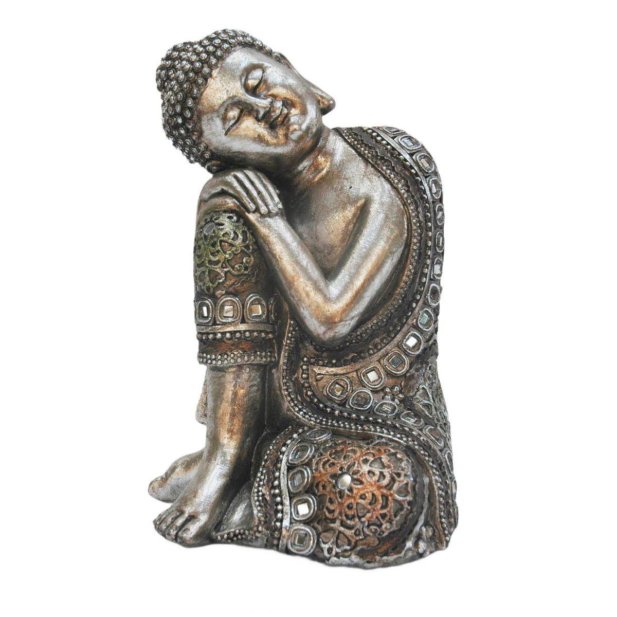 BUDDHA 15,5/23/14,5 cm  - Champagner, Basics, Kunststoff (15,5/23/14,5cm) - Ambia Home