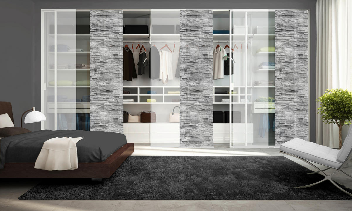 FLÄCHENVORHANG 6ER SET in Anthrazit halbtransparent  - Anthrazit, Design, Textil (60/245cm) - Schmidt W. Gmbh