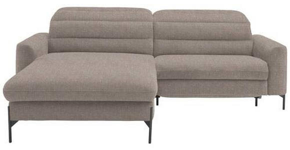 ECKSOFA in Flachgewebe Hellbraun  - Hellbraun/Schwarz, Design, Textil/Metall (191/252cm) - Dieter Knoll