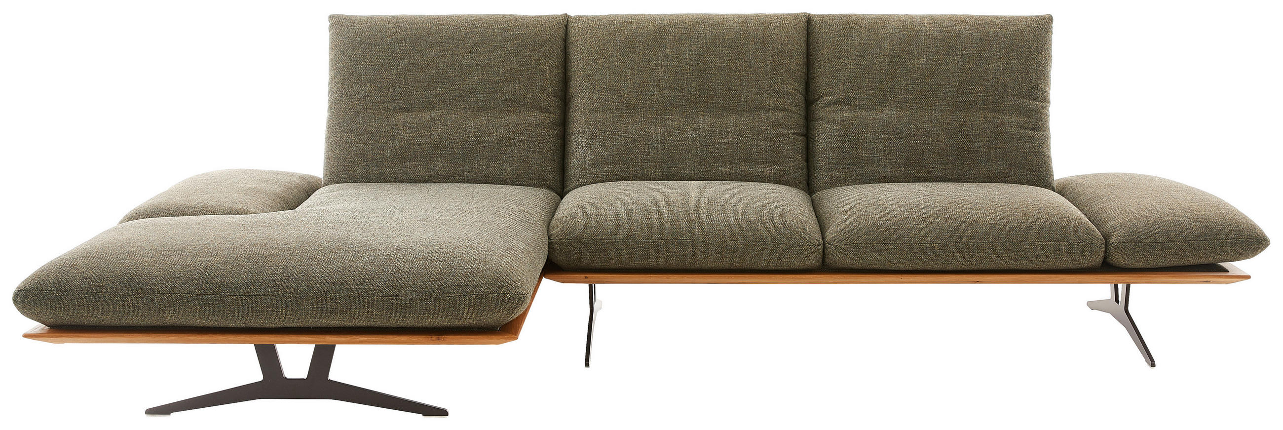 ECKSOFA  in Flachgewebe Grün  159/314 cm  - Schwarz/Grün, Design, Holz/Textil (159/314cm) - Dieter Knoll