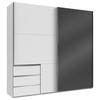 SCHWEBETÜRENSCHRANK 250/236/65 cm 2-türig Grau, Weiß  - Chromfarben/Weiß, MODERN, Holzwerkstoff (250/236/65cm) - MID.YOU