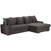ECKSOFA SALVADOR Dunkelbraun Mikrofaser Zierkissen, Rückenkissen, Bettkasten, Schlaffunktion  - Wengefarben/Dunkelbraun, MODERN, Holz/Textil (293/164cm) - MID.YOU