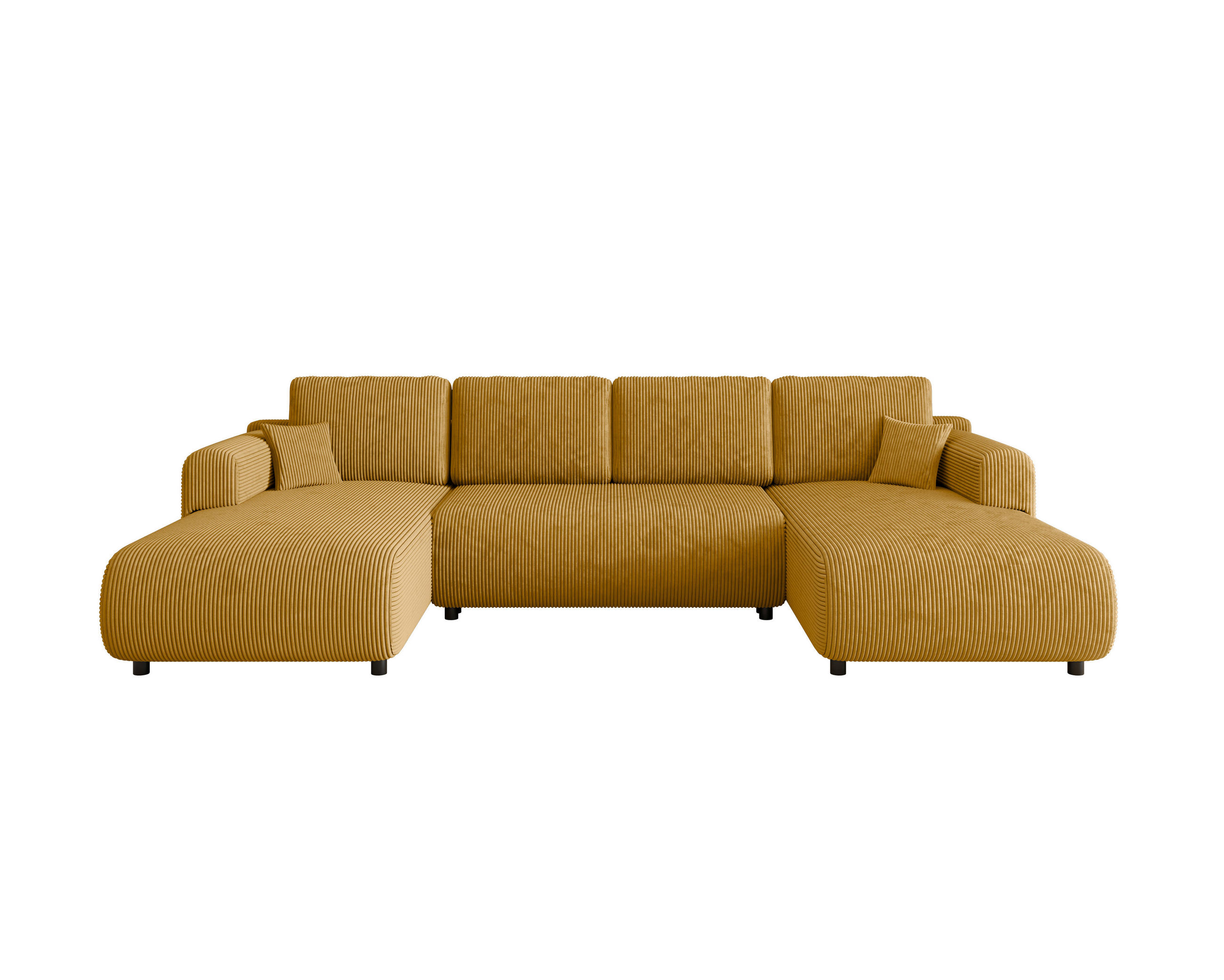 WOHNLANDSCHAFT Currygelb Cord  - Currygelb/Schwarz, KONVENTIONELL, Textil (200/360/200cm) - Xora