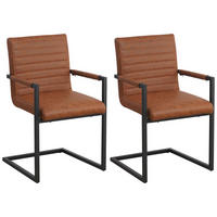 SADA STOLIČIEK S PODRÚČKAMI 2 kus - hnedá/čierna, Lifestyle, kov/textil (54/86/57cm) - MID.YOU