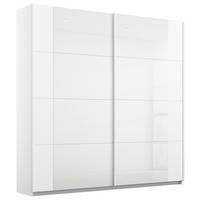 GARDEROB MED SKJUTDÖRRAR 181/210/62 cm,  i vit, vit högglans, 2 dörrar  - vit/vit högglans, Modern, metall/trämaterial (181/210/62cm) - Rauch Möbel
