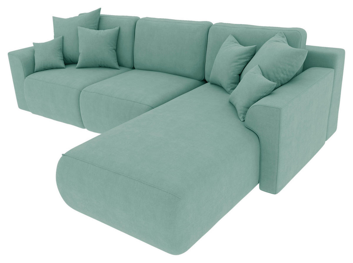 Freisteller von Carryhome ECKSOFA Mintgrün Velours.