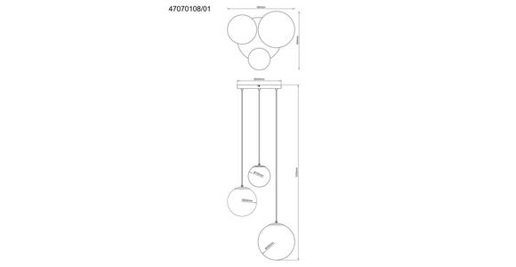 HÄNGELEUCHTE 46/40/120 cm - Goldfarben/Bernsteinfarben, Trend, Glas/Metall (46/40/120cm) - Novel