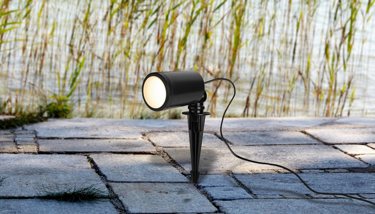 ZUNANJA LED-SVETILKA        6,6/11,6 cm       - črna, Basics, kovina/umetna masa (6,6/11,6cm) - Ambia Garden
